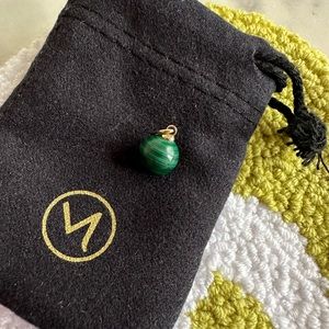 Mejuri Malachite 14k orb charm pendant